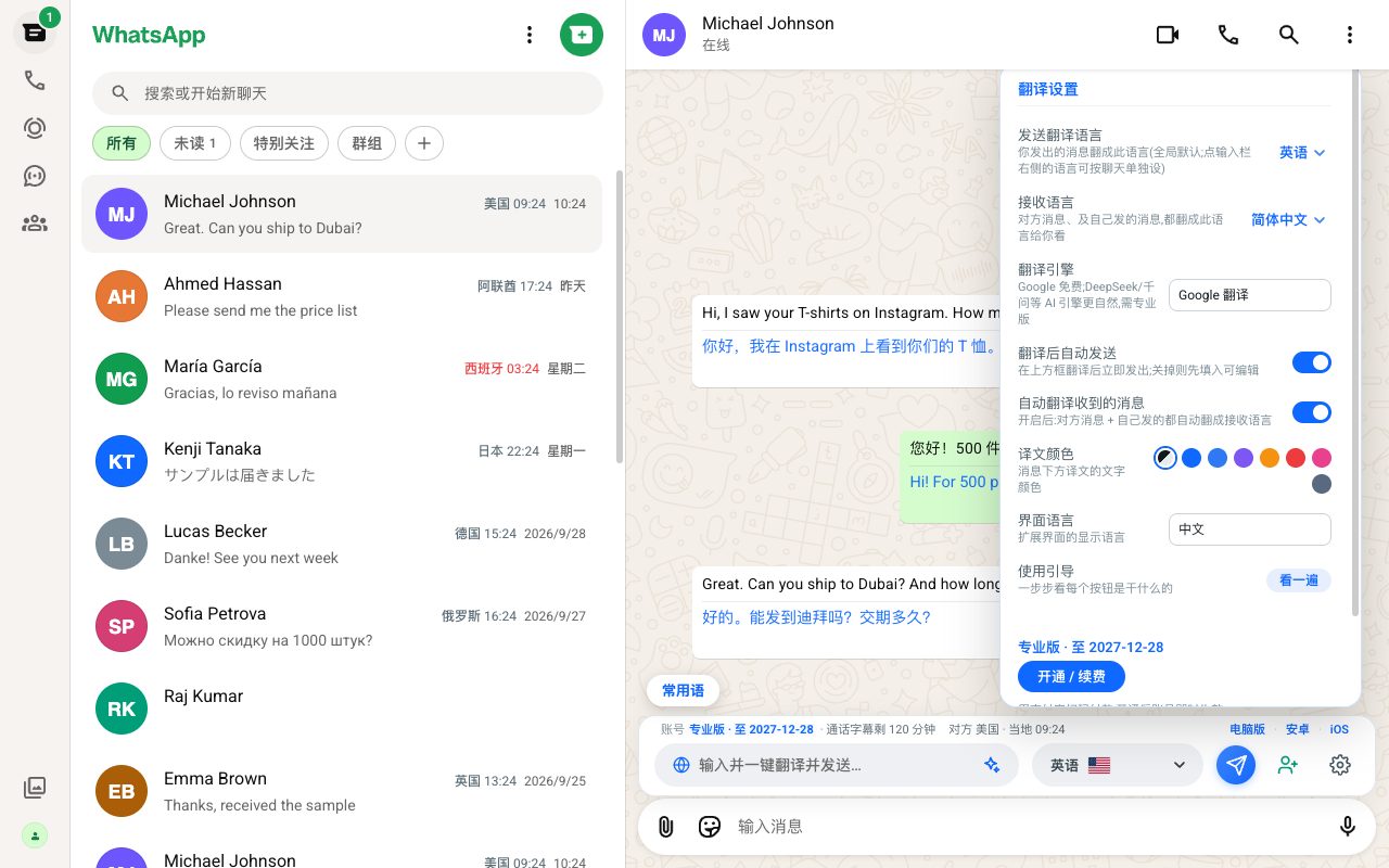 翻译设置与引擎